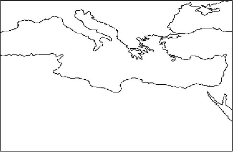 mapa mut del perfil del Mediterrani